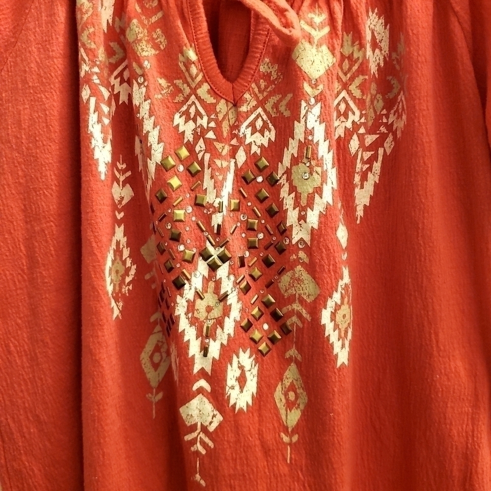 French Laundry crinkle cotton s/s top - Picture 5 of 7